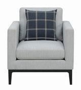 Apperson Gray Upholstered Track Arm Living Room Set Set by Coaster at Eve Furniture