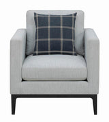 Apperson Light Gray Cushioned Back Arm Chair by Coaster at Eve Furniture