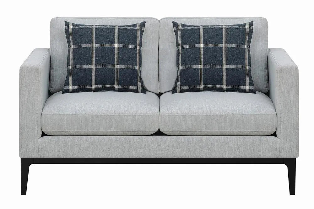 Apperson Light Gray Cushioned Back Loveseat by Coaster at Eve Furniture