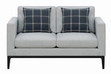 Apperson Light Gray Cushioned Back Loveseat by Coaster at Eve Furniture