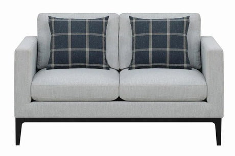 Apperson Light Gray Cushioned Back Loveseat by Coaster at Eve Furniture