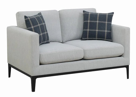 Apperson Light Gray Cushioned Back Loveseat by Coaster at Eve Furniture