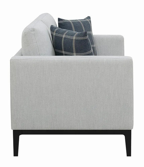Apperson Light Gray Cushioned Back Loveseat by Coaster at Eve Furniture