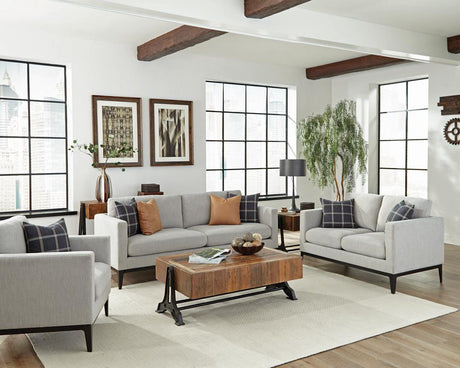 Apperson Upholstered Track Arm Sofa Light Grey by Coaster at Eve Furniture