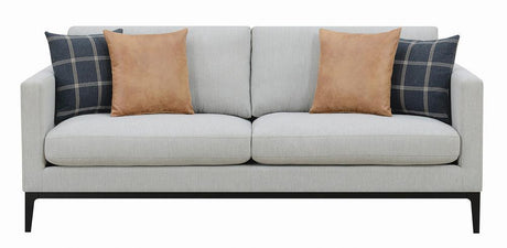 Apperson Upholstered Track Arm Sofa Light Grey by Coaster at Eve Furniture