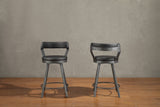 Appert Black/Dark Gray Swivel Pub Height Chair, Set of 2 by Homelegance at Eve Furniture