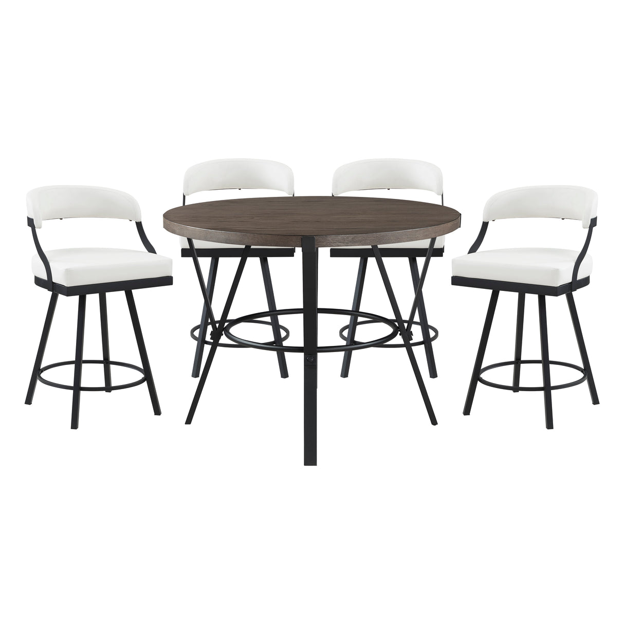 Appert Black/Dark Gray Swivel Pub Height Chair, Set of 2 by Homelegance at Eve Furniture