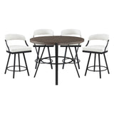 Appert Black/Dark Gray Swivel Pub Height Chair, Set of 2 by Homelegance at Eve Furniture