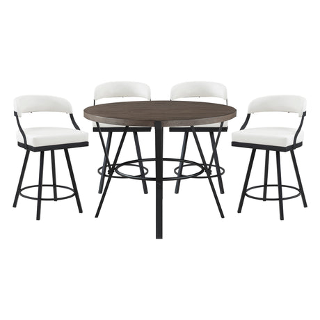 Appert Black/Dark Gray Swivel Pub Height Chair, Set of 2 by Homelegance at Eve Furniture
