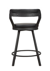 Appert Black/Dark Gray Swivel Pub Height Chair, Set of 2 by Homelegance at Eve Furniture