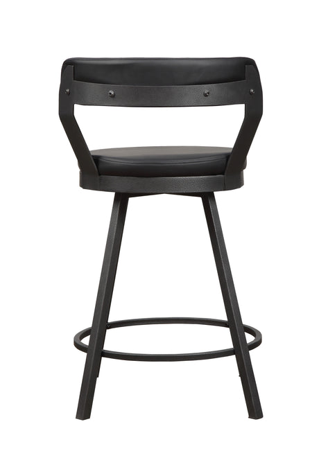 Appert Black/Dark Gray Swivel Pub Height Chair, Set of 2 by Homelegance at Eve Furniture