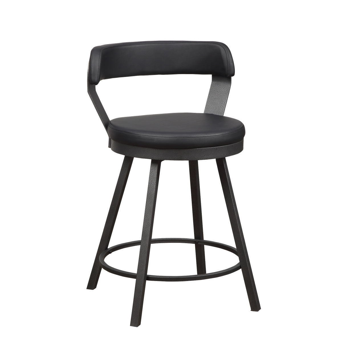 Appert Black/Dark Gray Swivel Pub Height Chair, Set of 2 by Homelegance at Eve Furniture