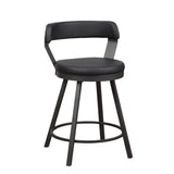 Appert Black/Dark Gray Swivel Pub Height Chair, Set of 2 by Homelegance at Eve Furniture