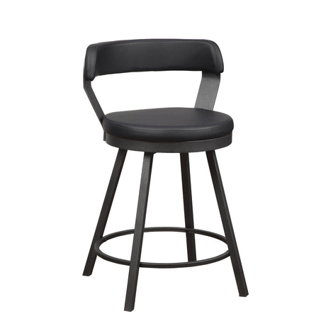 Appert Black/Dark Gray Swivel Pub Height Chair, Set of 2 by Homelegance at Eve Furniture