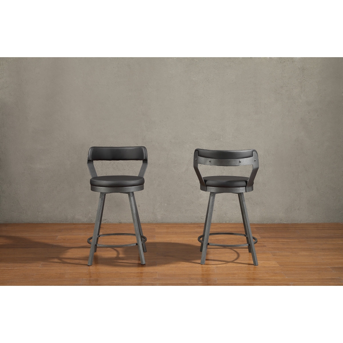 Appert Black/Dark Gray Swivel Pub Height Chair, Set of 2 by Homelegance at Eve Furniture