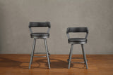 Appert Black/Dark Gray Swivel Pub Height Chair, Set of 2 by Homelegance at Eve Furniture
