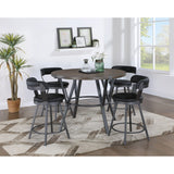 Appert Black/Dark Gray Swivel Pub Height Chair, Set of 2 by Homelegance at Eve Furniture