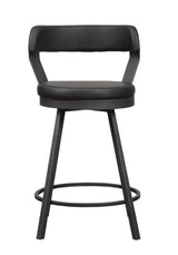 Appert Black/Dark Gray Swivel Pub Height Chair, Set of 2 by Homelegance at Eve Furniture