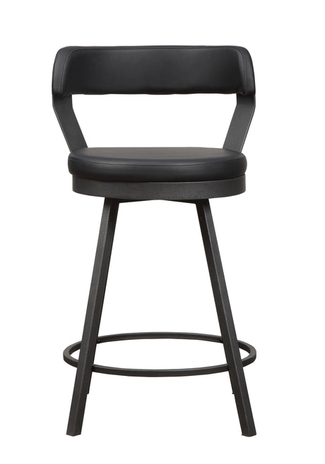 Appert Black/Dark Gray Swivel Pub Height Chair, Set of 2 by Homelegance at Eve Furniture