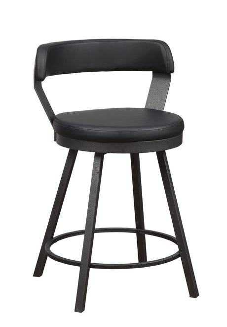 Appert Black/Dark Gray Swivel Pub Height Chair, Set of 2 by Homelegance at Eve Furniture