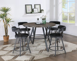 Appert Black/Dark Gray Swivel Pub Height Chair, Set of 2 by Homelegance at Eve Furniture