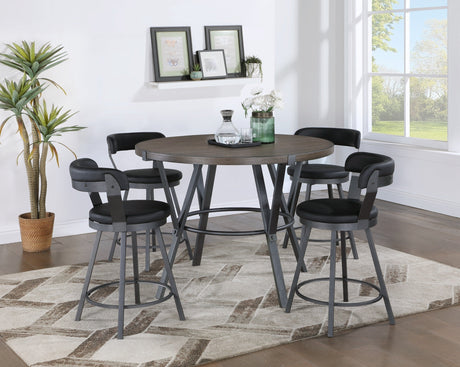 Appert Black/Dark Gray Swivel Pub Height Chair, Set of 2 by Homelegance at Eve Furniture