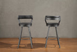 Appert Black/Dark Gray Swivel Pub Height Chair, Set of 2 by Homelegance at Eve Furniture