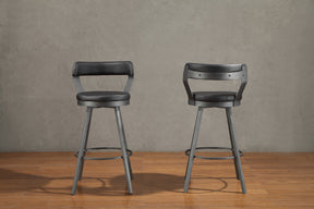 Appert Black/Dark Gray Swivel Pub Height Chair, Set of 2 by Homelegance at Eve Furniture
