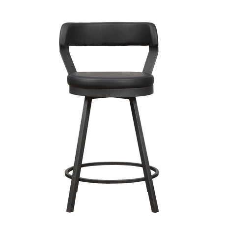 Appert Black/Dark Gray Swivel Pub Height Chair, Set of 2 by Homelegance at Eve Furniture