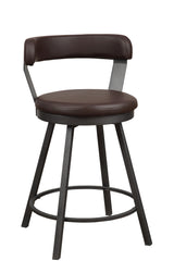 Appert Brown/Dark Gray Swivel Counter Chair, Set of 2 by Homelegance at Eve Furniture