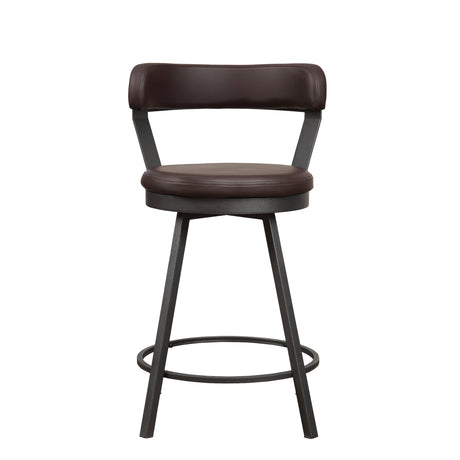 Appert Brown/Dark Gray Swivel Counter Height Chair, Set of 2 by Homelegance at Eve Furniture