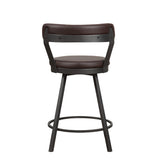 Appert Brown/Dark Gray Swivel Counter Height Chair, Set of 2 by Homelegance at Eve Furniture