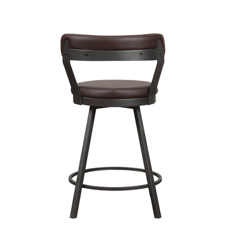 Appert Brown/Dark Gray Swivel Counter Height Chair, Set of 2 by Homelegance at Eve Furniture