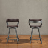 Appert Brown/Dark Gray Swivel Counter Height Chair, Set of 2 by Homelegance at Eve Furniture