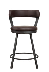 Appert Brown/Dark Gray Swivel Counter Height Chair, Set of 2 by Homelegance at Eve Furniture