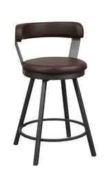 Appert Brown/Dark Gray Swivel Counter Height Chair, Set of 2 by Homelegance at Eve Furniture