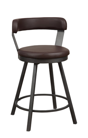 Appert Brown/Dark Gray Swivel Counter Height Chair, Set of 2 by Homelegance at Eve Furniture
