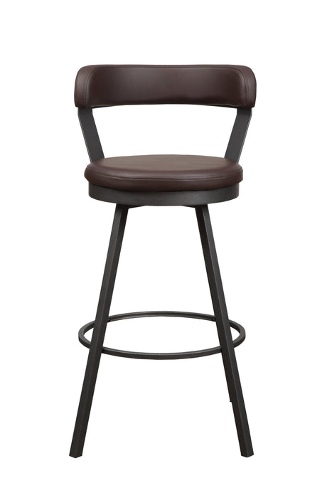 Appert Brown/Dark Gray Swivel Pub Height Chair, Set of 2 by Homelegance at Eve Furniture
