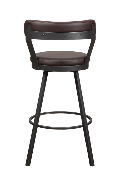 Appert Brown/Dark Gray Swivel Pub Height Chair, Set of 2 by Homelegance at Eve Furniture