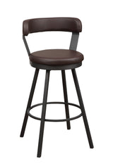 Appert Brown/Dark Gray Swivel Pub Height Chair, Set of 2 by Homelegance at Eve Furniture