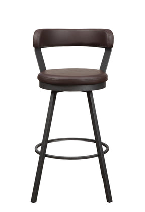 Appert Brown/Dark Gray Swivel Pub Height Chair, Set of 2 by Homelegance at Eve Furniture