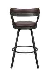 Appert Brown/Dark Gray Swivel Pub Height Chair, Set of 2 by Homelegance at Eve Furniture