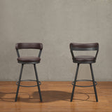 Appert Brown/Dark Gray Swivel Pub Height Chair, Set of 2 by Homelegance at Eve Furniture