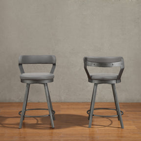 Appert Gray/Dark Gray Swivel Counter Height Chair, Set of 2 by Homelegance at Eve Furniture