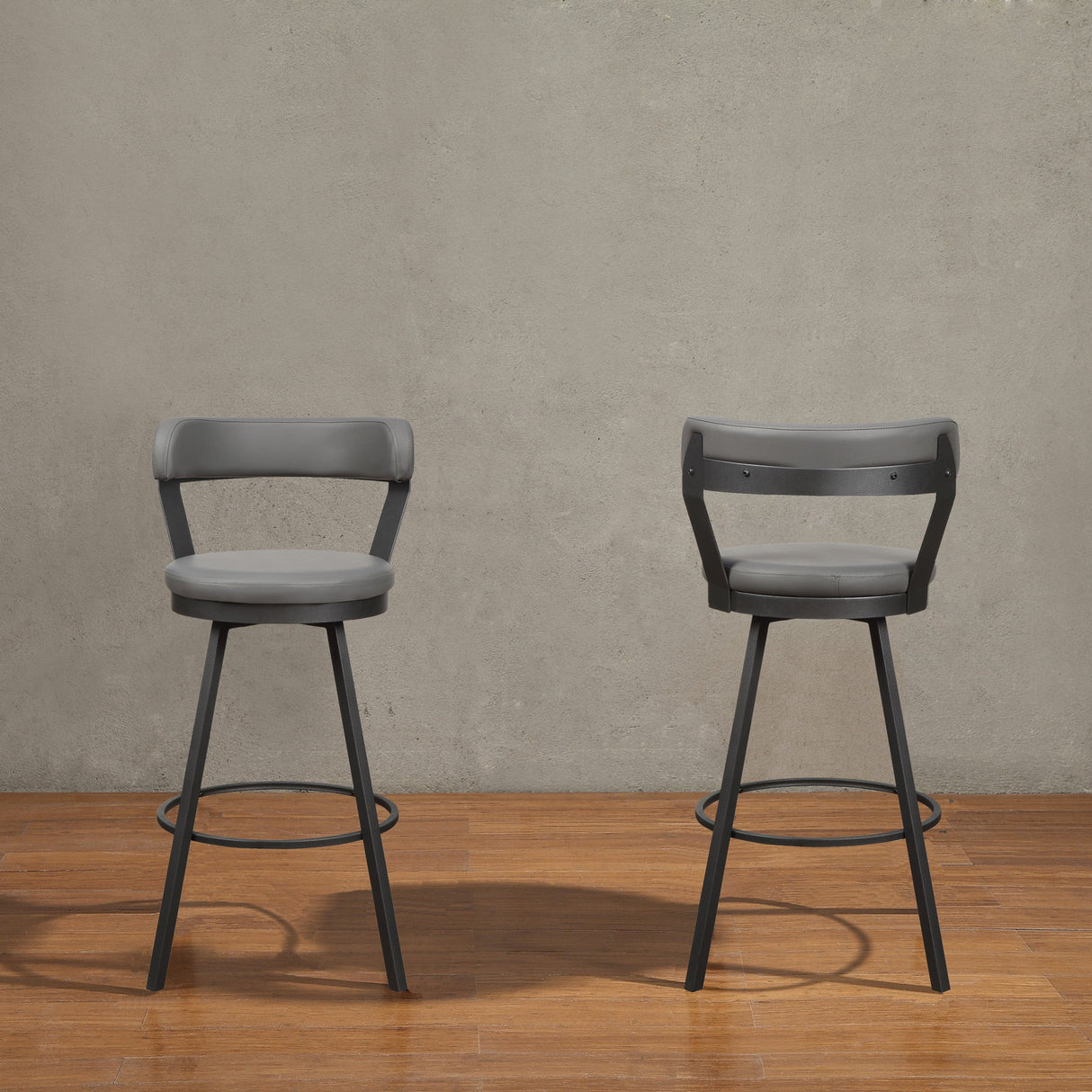 Appert Gray/Dark Gray Swivel Pub Height Chair by Homelegance at Eve Furniture
