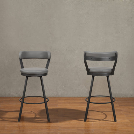 Appert Gray/Dark Gray Swivel Pub Height Chair by Homelegance at Eve Furniture