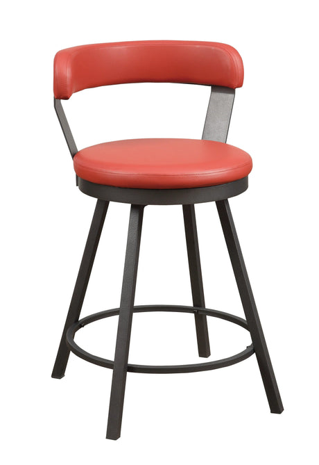 Appert Red/Dark Gray Swivel Counter Chair, Set of 2 by Homelegance at Eve Furniture