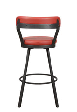 Appert Red/Dark Gray Swivel Pub Height Chair, Set of 2 by Homelegance at Eve Furniture