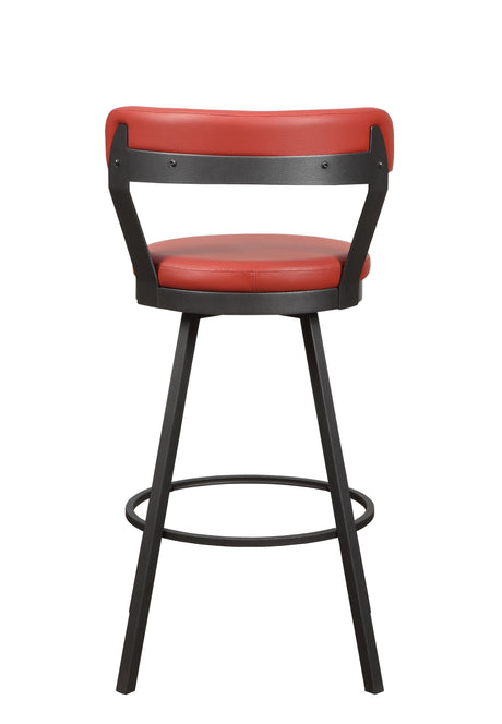 Appert Red/Dark Gray Swivel Pub Height Chair, Set of 2 by Homelegance at Eve Furniture