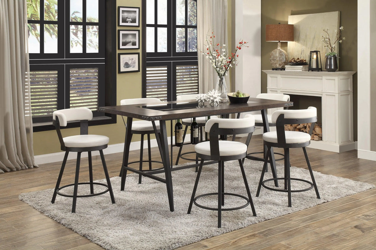 Appert White/Dark Gray Counter Chair, Set of 2 by Homelegance at Eve Furniture